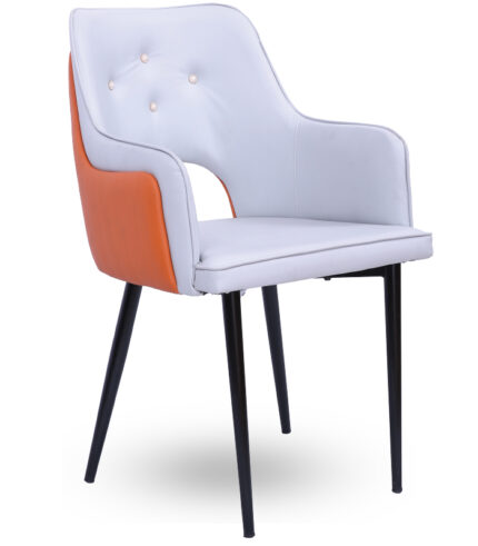 Classic White Faux Leather Armchair